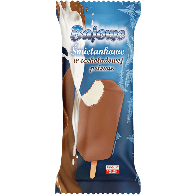Bajowe Lody Śmietankowe na patyku w czekoladowej polewie
